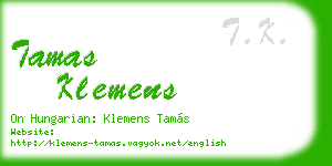 tamas klemens business card